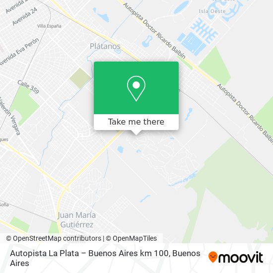 Mapa de Autopista La Plata – Buenos Aires km 100