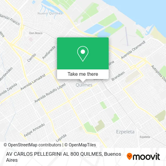 AV CARLOS PELLEGRINI AL 800 QUILMES map