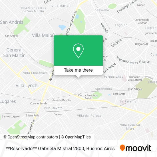 Mapa de **Reservado** Gabriela Mistral  2800