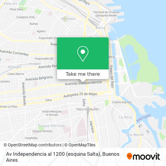 Av  Independencia al 1200 (esquina Salta) map