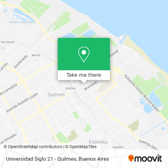 Mapa de Universidad Siglo 21 - Quilmes