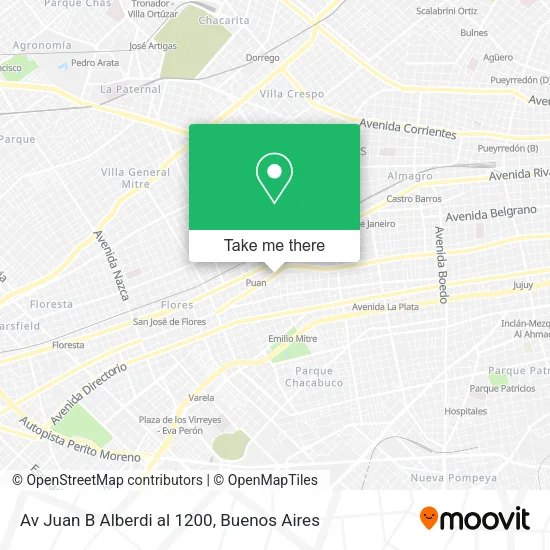 Mapa de Av Juan B Alberdi al 1200