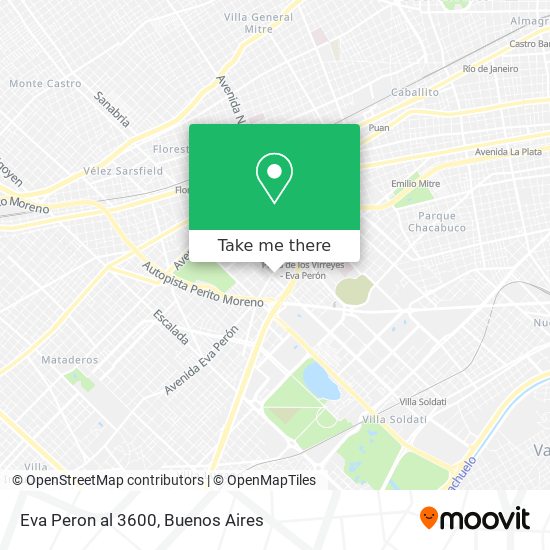 Eva Peron al 3600 map