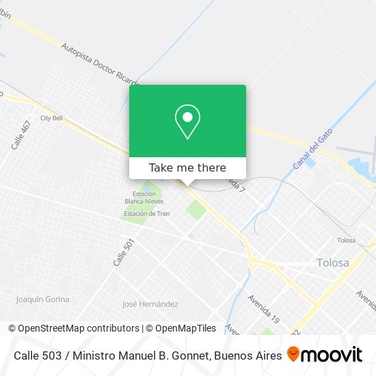 Mapa de Calle 503 / Ministro Manuel B. Gonnet