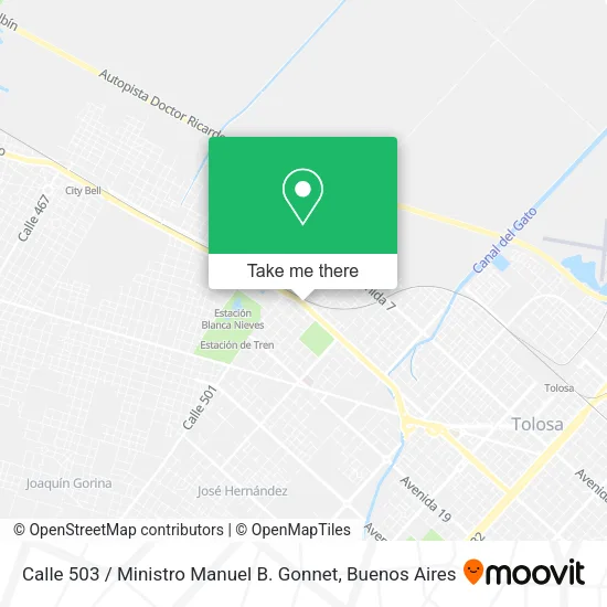 Mapa de Calle 503 / Ministro Manuel B. Gonnet