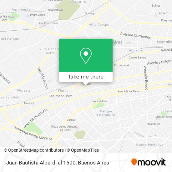 Juan Bautista Alberdi al 1500 map