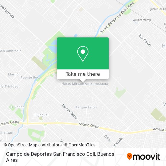 Campo de Deportes San Francisco Coll map