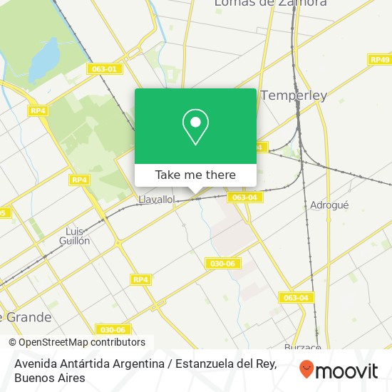 Avenida Antártida Argentina / Estanzuela del Rey map