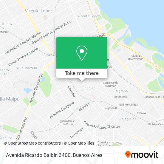 Mapa de Avenida Ricardo Balbín 3400