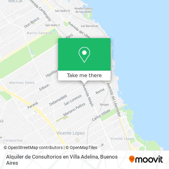 Mapa de Alquiler de Consultorios en Villa Adelina