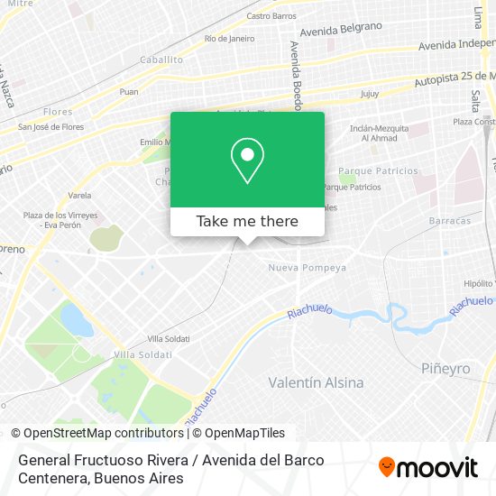 Mapa de General Fructuoso Rivera / Avenida del Barco Centenera
