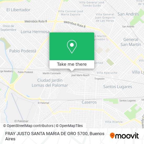 FRAY JUSTO SANTA MARIA DE ORO 5700 map