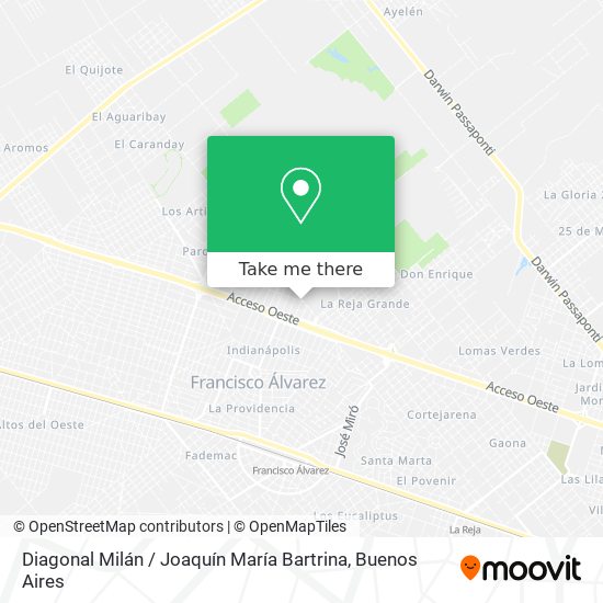 Mapa de Diagonal Milán / Joaquín María Bartrina
