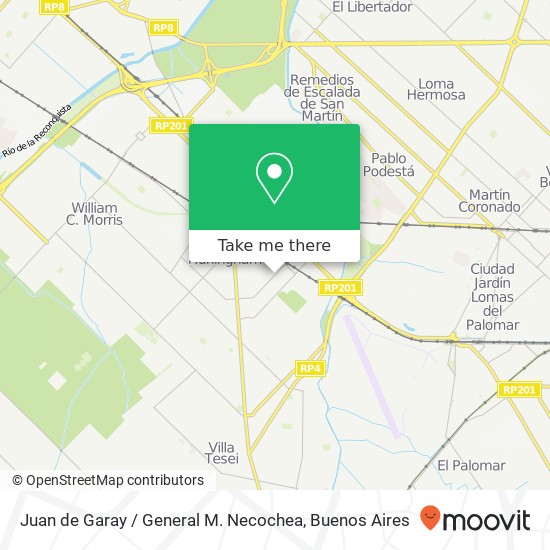 Juan de Garay / General M. Necochea map