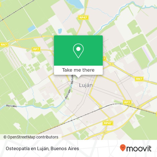 Osteopatía en Luján map