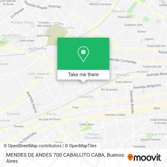 Mapa de MENDES DE ANDES 700 CABALLITO CABA