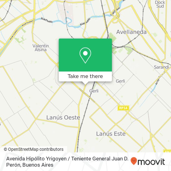 Avenida Hipólito Yrigoyen / Teniente General Juan D. Perón map
