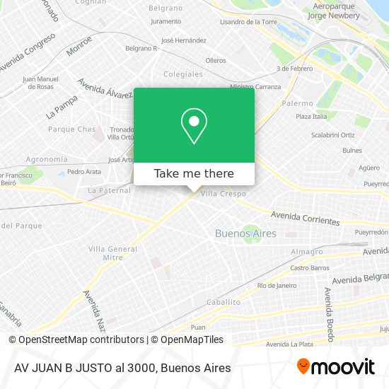 AV  JUAN B  JUSTO al 3000 map