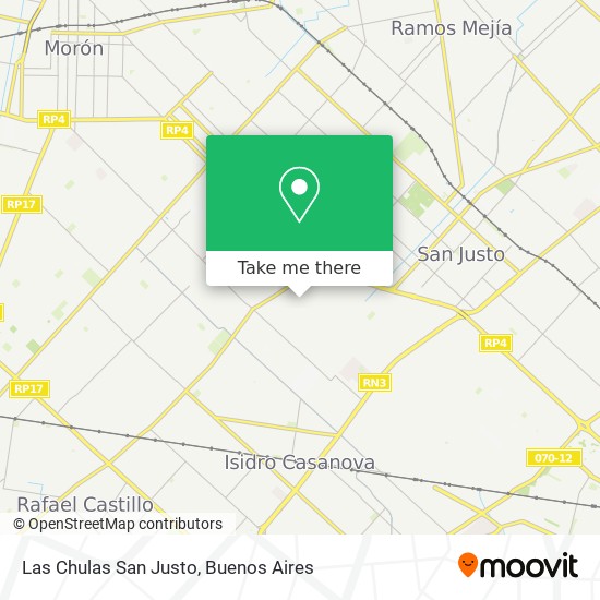 Las Chulas San Justo map