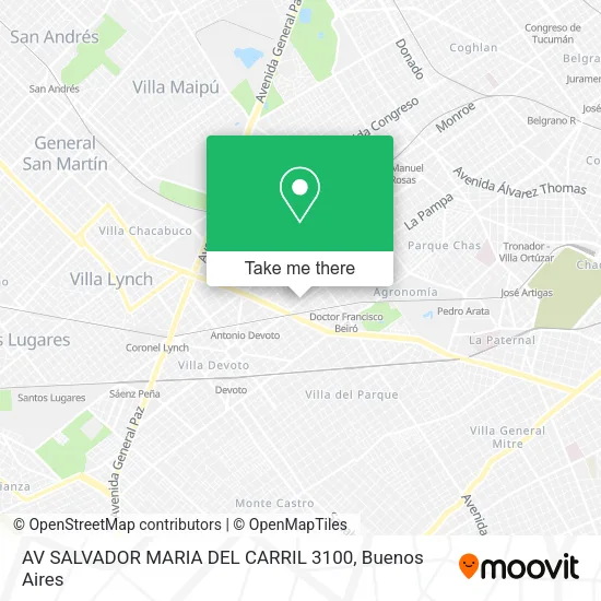 Mapa de AV  SALVADOR MARIA DEL CARRIL 3100