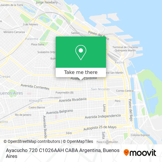 Mapa de Ayacucho 720  C1026AAH CABA  Argentina