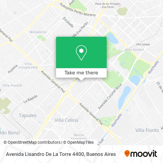 Mapa de Avenida Lisandro De La Torre  4400