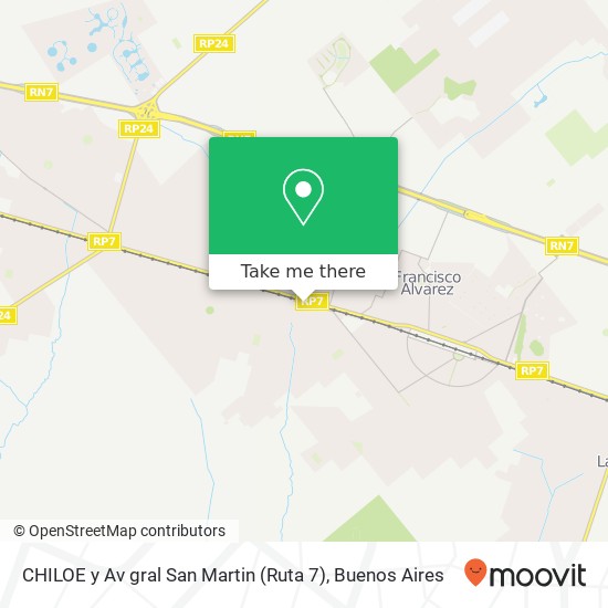 CHILOE y Av gral San Martin (Ruta 7) map