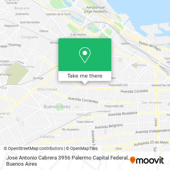 Jose Antonio Cabrera 3956  Palermo  Capital Federal map