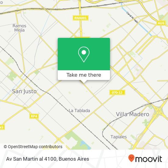 Mapa de Av  San Martin  al  4100