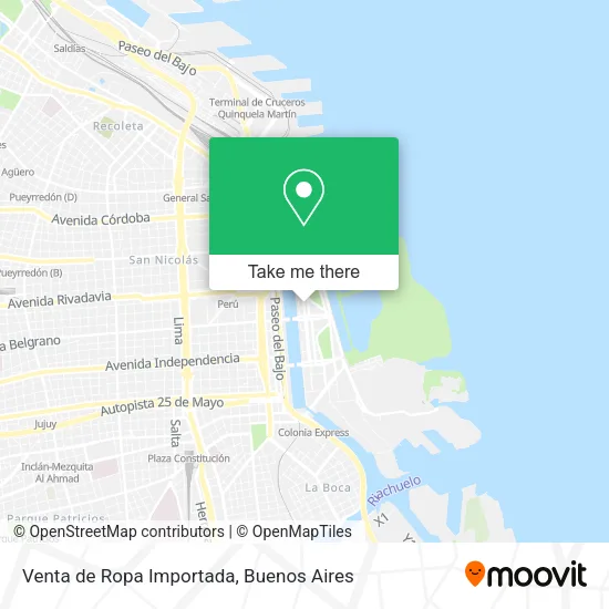 Venta de Ropa Importada map