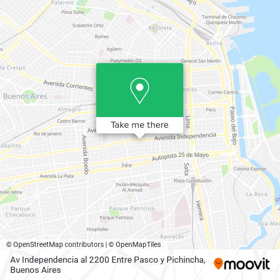 Mapa de Av  Independencia al 2200  Entre Pasco y Pichincha