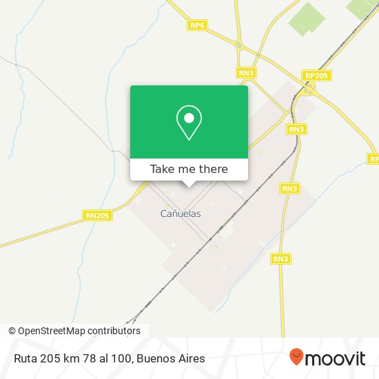 Ruta 205 km 78 al 100 map