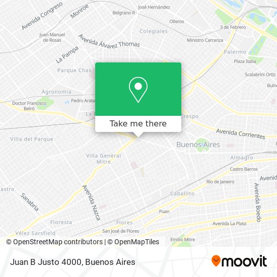 Juan B Justo 4000 map