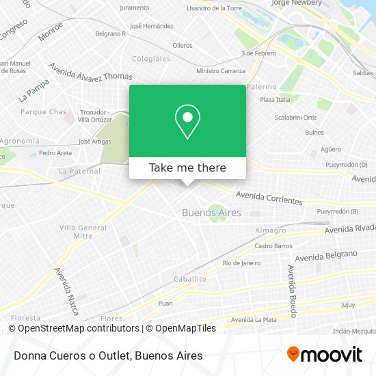 Donna Cueros o Outlet map