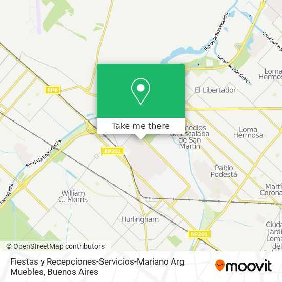 Fiestas y Recepciones-Servicios-Mariano Arg Muebles map