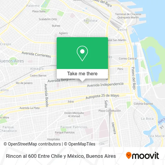 Rincon al 600  Entre Chile y México map