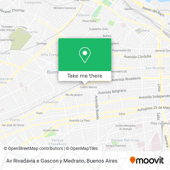 Av Rivadavia e  Gascon y Medrano map