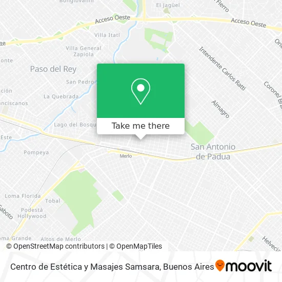 Mapa de Centro de Estética y Masajes Samsara