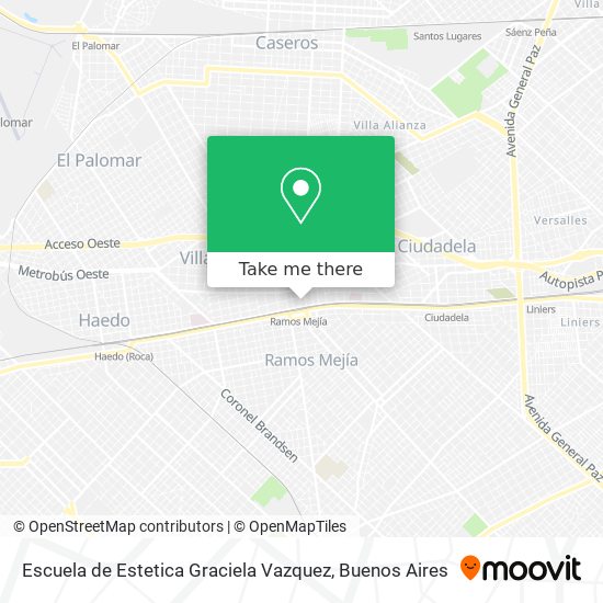 Mapa de Escuela de Estetica Graciela Vazquez