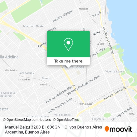 Manuel Belzu 3200  B1636GNH Olivos  Buenos Aires  Argentina map