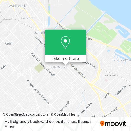 Av Belgrano y boulevard de los italianos map