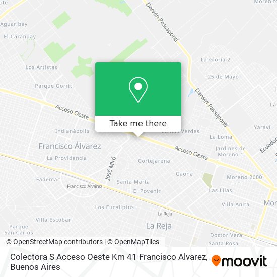 Mapa de Colectora S Acceso Oeste Km 41   Francisco Alvarez