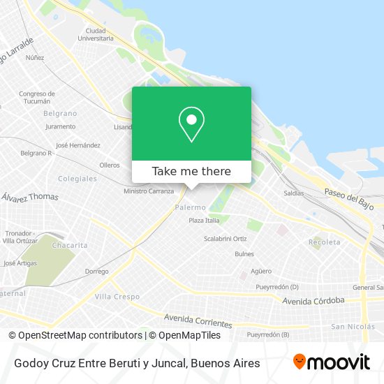 Mapa de Godoy Cruz  Entre Beruti               y Juncal