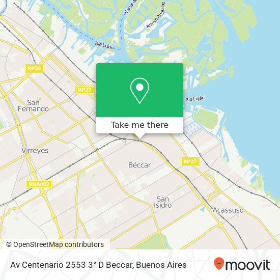 Av  Centenario 2553 3° D Beccar map
