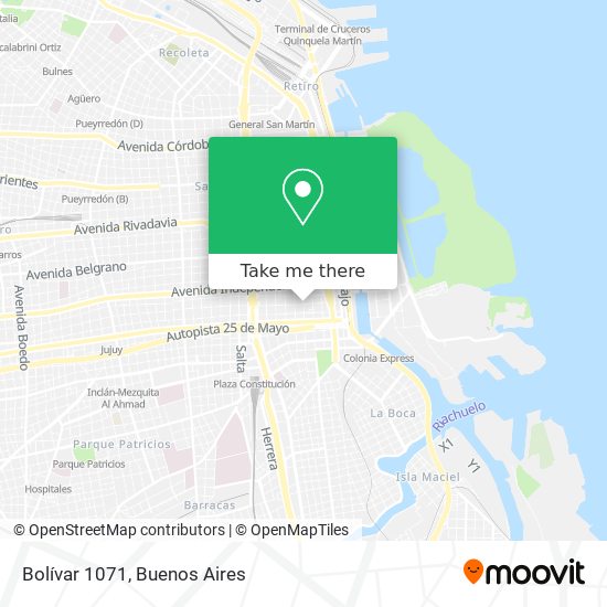 Bolívar 1071 map