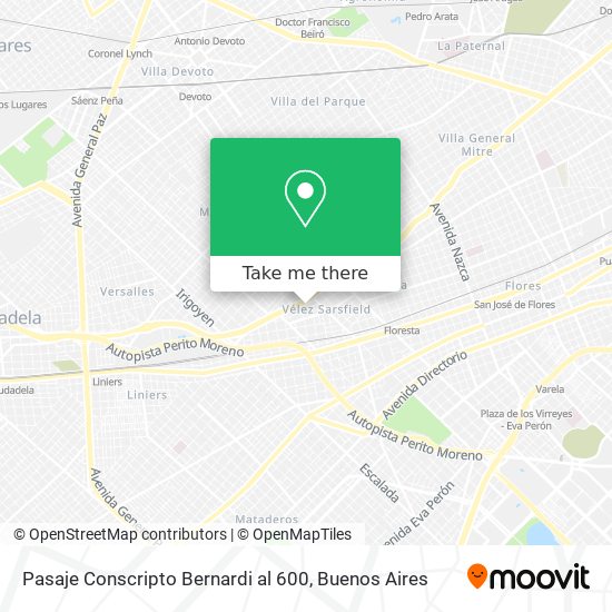 Mapa de Pasaje Conscripto Bernardi  al 600