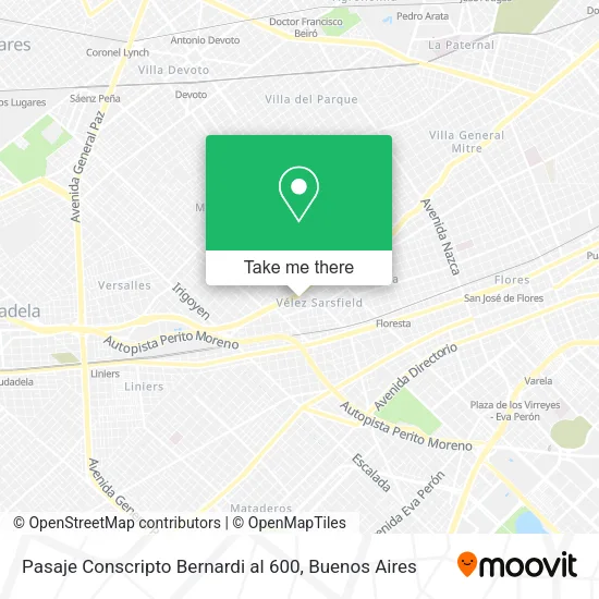 Mapa de Pasaje Conscripto Bernardi  al 600