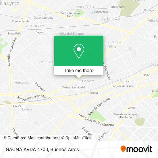 Mapa de GAONA  AVDA  4700