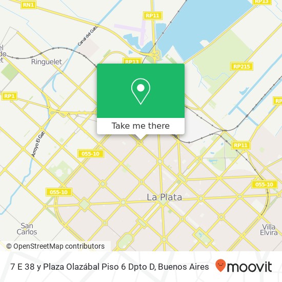 Mapa de 7 E  38 y Plaza Olazábal Piso 6 Dpto D