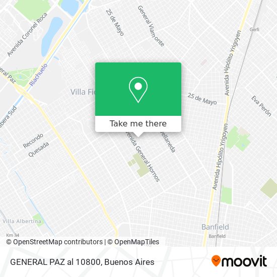 Mapa de GENERAL PAZ al 10800